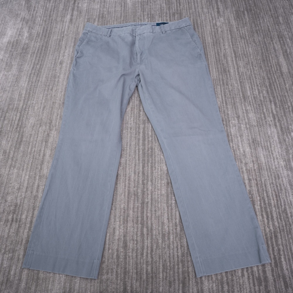 Fairlane Straight Chino Pants Mens 38x30 Fit 37x28 Slate Grey Stretch Cotton